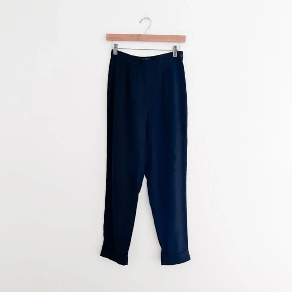 Vintage Banana Republic Cuffed Linen Trousers Made In Italy